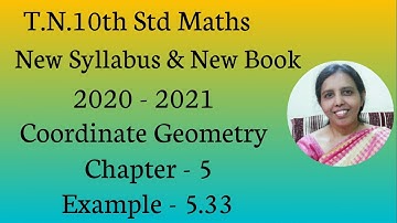T.N.10th Std Maths  Example - 5.33  | Coordinate Geometry.
