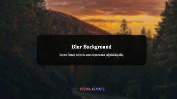 Как добавить размытый задний фон используя HTML & CSS шаг за шагом || How to Add Blur Background CSS