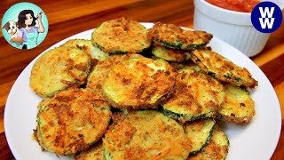 Easy Air Fryer Parmesan Zucchini Chips WW Friendly (Weight Watchers) Air Fryer Recipe