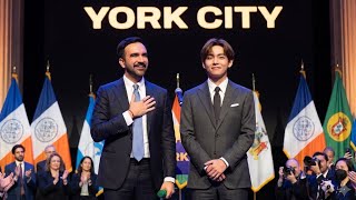 Crazy! New York Mayor Surprised to Meet BTS's Taehyung!