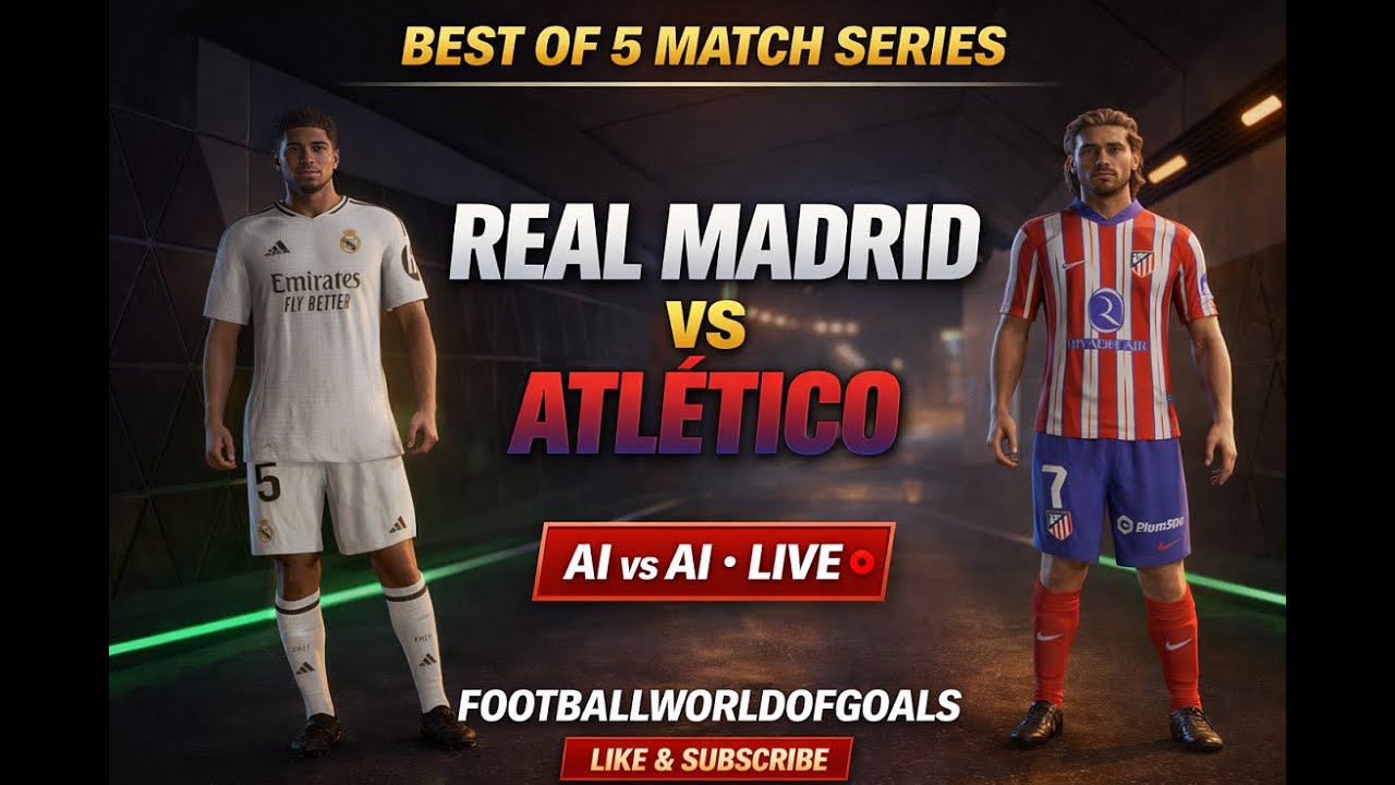 LIVE 042 Real Madrid vs Atlético Madrid 🔥 BEST OF 5 (AI vs AI) | EA FC 25 PS5 LIVE Match Series