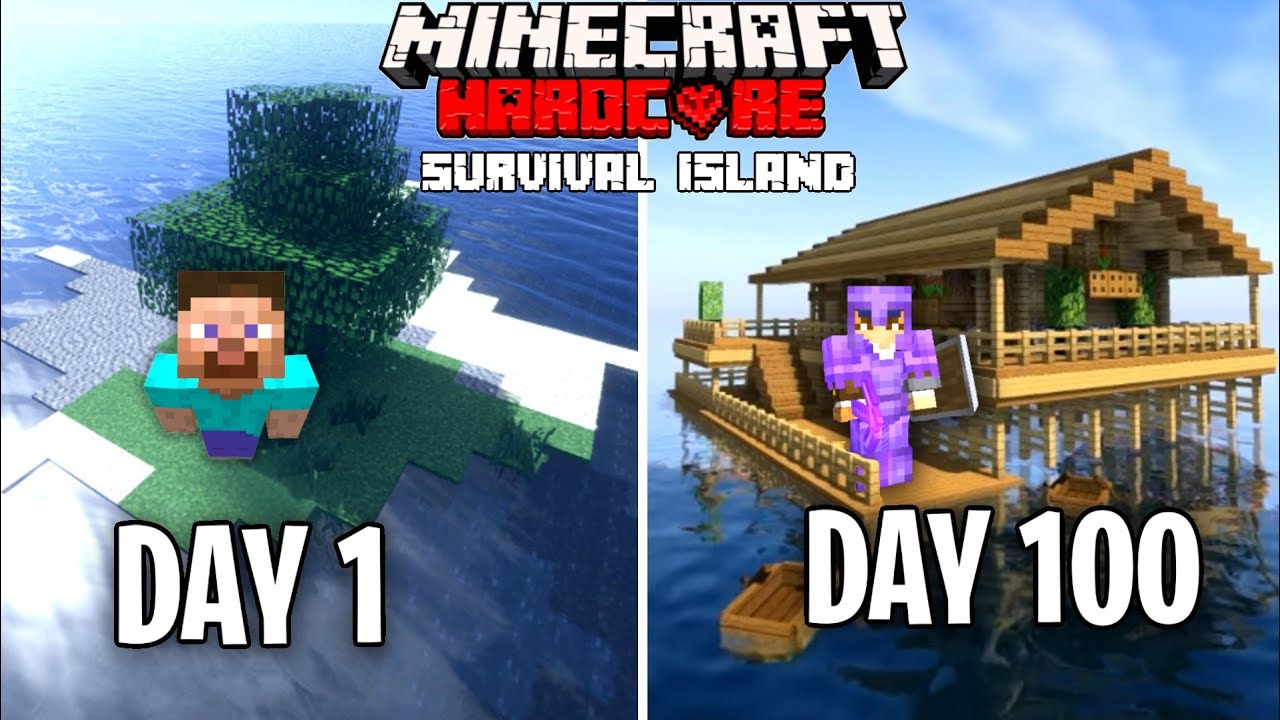 Hardcore Minecraft Survival 100 Days. Я прожил 100 дней на острове в майнкрафт #1,2 АЛДЛ. 6 Minecraft Days in IRL time.