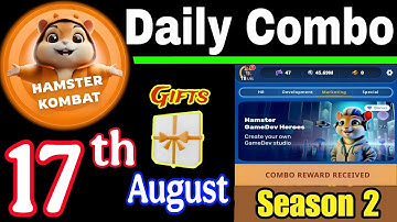 Hamster Kombat GameDev Heroes 🎮| 17 August Daily Combo 🧩 Season 2