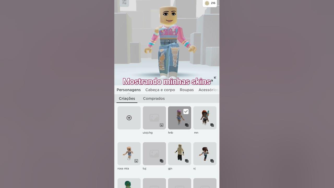 roblox #skin minha evolução roblox