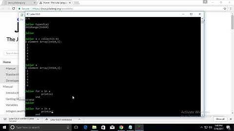 Julia Tutorial - Create Sequence or Range of numbers