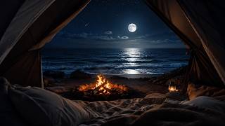 Your Peaceful Seaside Hideaway 🌊🔥 Soft Ocean Waves & Warm Firelight Sounds for Peaceful All Night screenshot 4