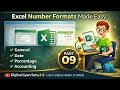 Excel Number Formatting सीखें | Class Part 9 | General, Accounting Number &amp; Date