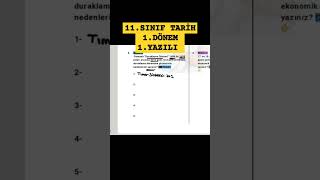 11.Sinif Tari̇h 1.Dönem 1.Yazili Hazirlik Sorulari