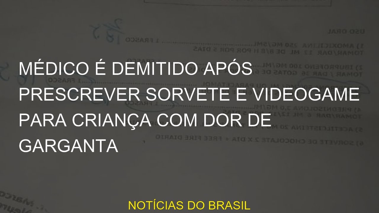 Médico receita sorvete e videogame para criança com dor de garganta