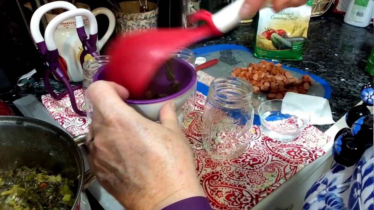 CANNING COLLARD GREENS WITH SAUSAGE! YouTube