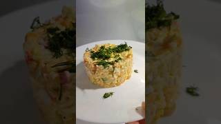 How to cook a salad with rice and vegetables quickly and tasty | ASMR VIDEOS #rice #cooking #shorts