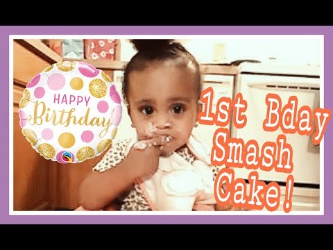 Paiz enjoying her 1st Bday smash cake! Cute baby girl names PaizLee
