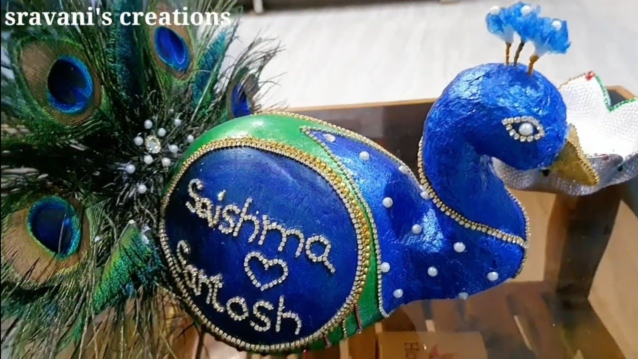 peacock coconut decoration for wedding @sravaniscreations 