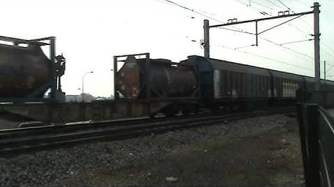 Mixed freight train Railion/DB Schenker at Venlo,the NL 28-2-2009