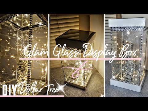 diy-dollar-tree-glam-glass-display-case-w/-mirrors-&-lights-|-light-box-|-room-decor-|-wedding-ideas