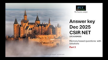 answer key dec 2025 csir net  life science part 3