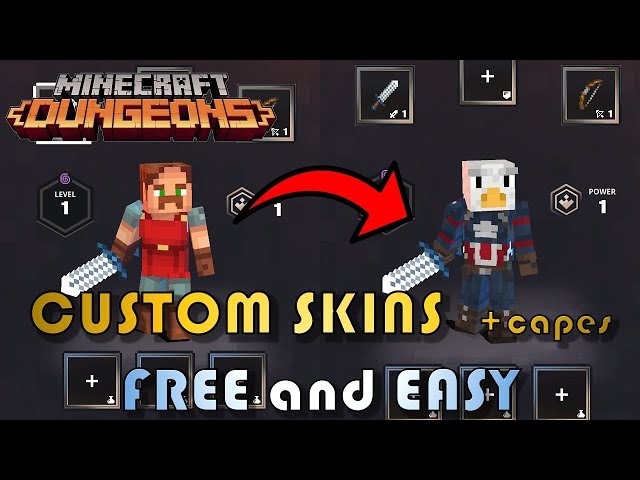 How To CREATE & USE YOUR Custom Skins in Minecraft Dungeons (Skins & Capes  Tutorial) 