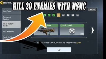 Kill 20 enemies with MSMC with no attachment || Call of duty mobile || Season 6 task