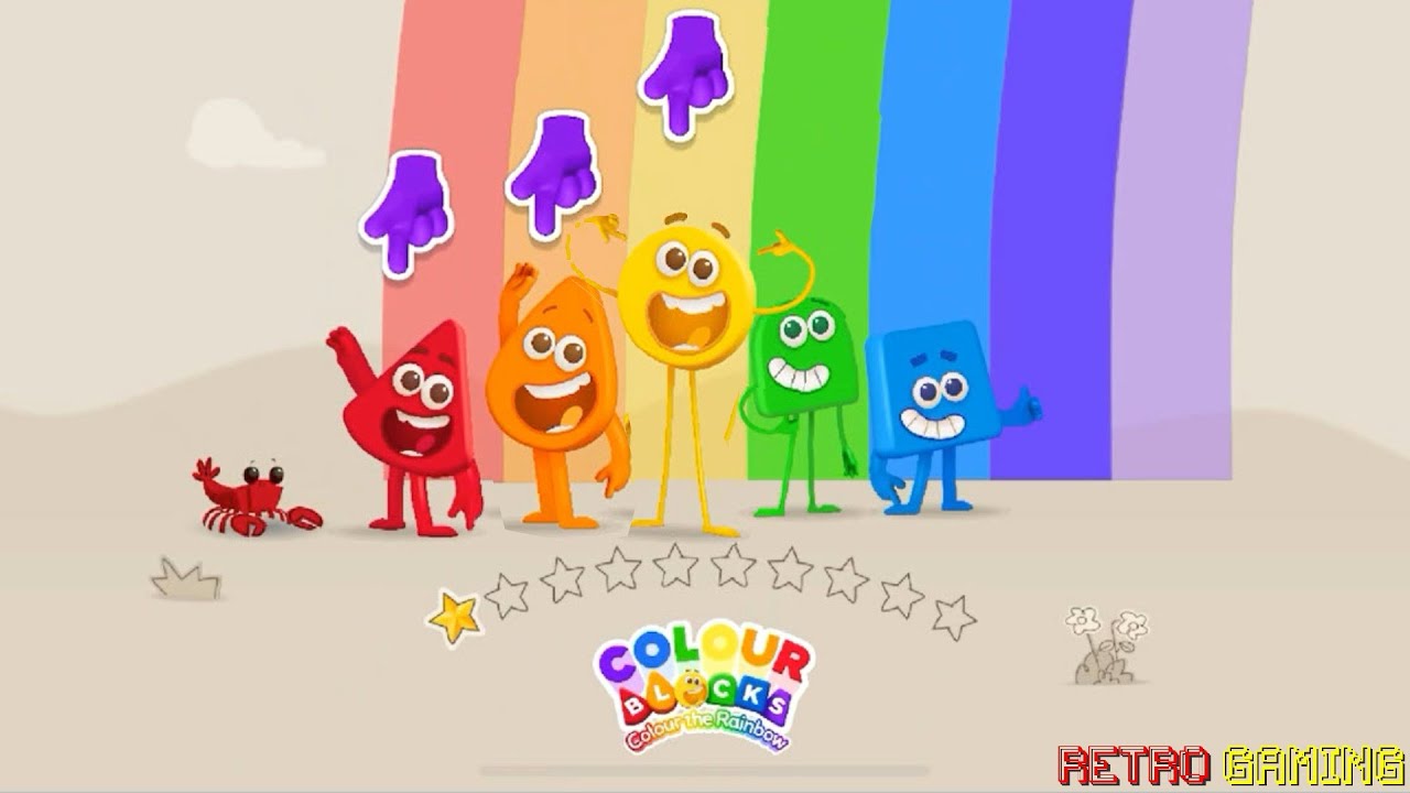 Colourblocks Colour the Rainbow Red Orange Yellow Retro Gaming - YouTube