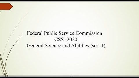 CSS Science and General ability solved paper 2020 set 1