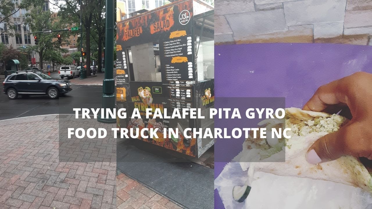TRYING A FALAFEL PITA GYRO FOOD TRUCK IN CHARLOTTE NCGYRO MAN YouTube