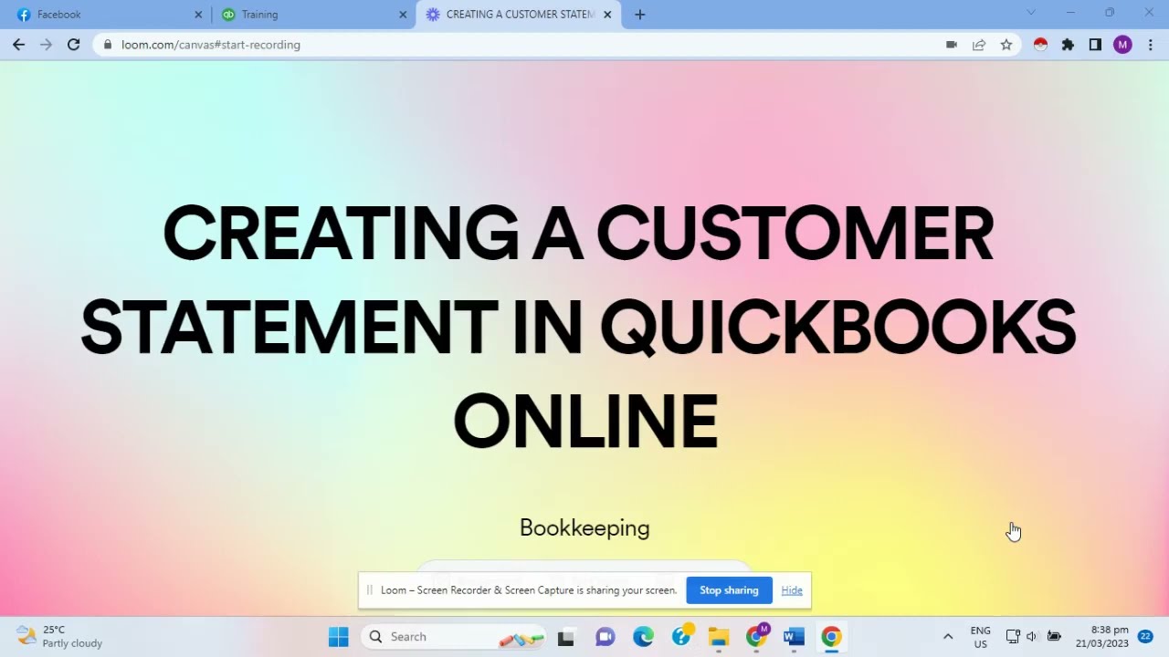 CREATING A CUSTOMER STATEMENT IN QUICKBOOKS ONLINE