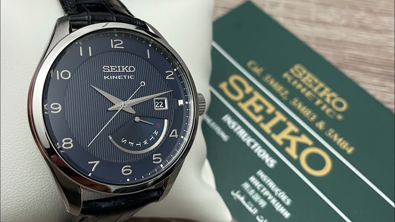 Seiko Kinetic Blue Dial Blue Leather Men's Watch SRN061P1 (Unboxing)  @UnboxWatches - YouTube