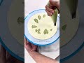 Draw pointed leaves cream topping / draw pointed leaves with topping cream / #artcake #caketv