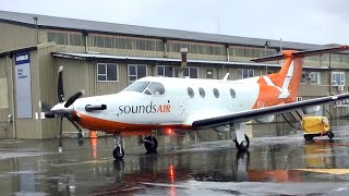 Sounds Air Pilatus PC-12 Full Start-up and Taxi at Blenheim Woodbourne Airport