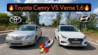 Toyota Camry VS Hyundai Verna Drag Race🚀*Old is Gold*❤️               #toyotacamry #verna #dragrace