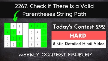 Leetcode 2267. Check if There Is Valid Parentheses String Path