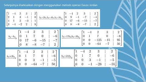 ALJABAR MATRIKS || PERSAMAAN LINIER NON HOMOGEN (METODE ELIMINASI GAUSS JORDAN)