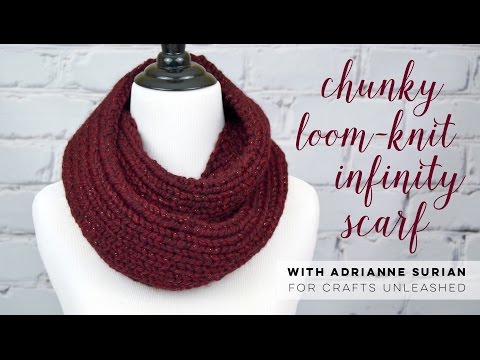 How to Loom Knit an Infinity Scarf in Elongated Stitch using a