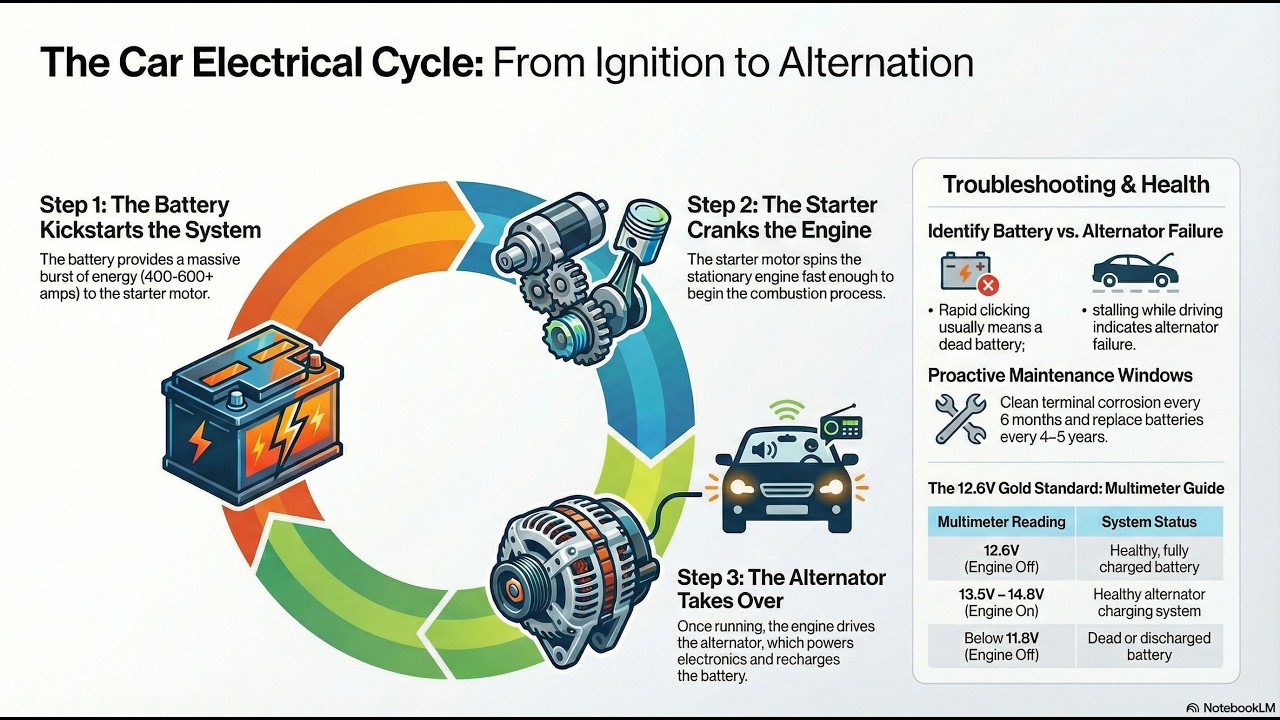 Руководство по автомобильной электронике: аккумулятор, генератор и стартер.