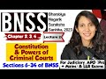 BNSS Lecture-2 | Sections 6 to 34 | Chapters 2, 3 4 BNSS | Constitution and power of Criminal Courts