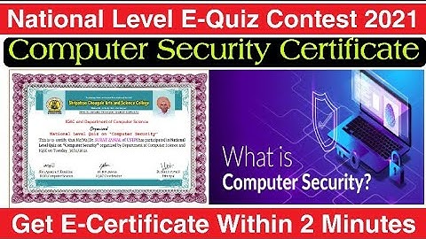 National Level E Quiz On Computer Security I Cyber Security I Online Security@DigitalClassroomOfficial