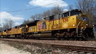 Three different EMDs pull UP manifest: 24 Hours at Ames 2013 Part 28