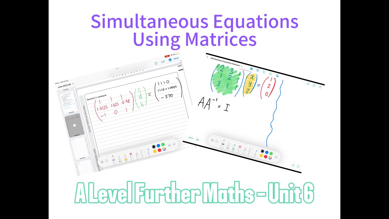 A Level Further Maths - Simultaneous Equations with Matrices - YouTube