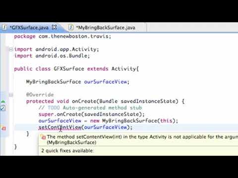 Android Application Development   67   Setting up a SurfaceView class