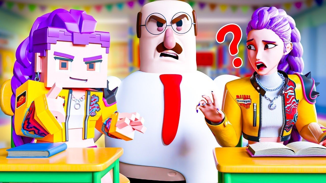 ¿¡RUMI MINECRAFT EN LA ESCUELA?! KPop Demon Hunters Animación