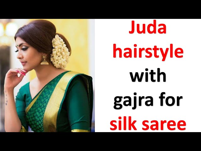 juda hairstyle for silk saree || bun hairstyle || bridal hairstyle || updo  hairstyle || hairstyle - YouTube