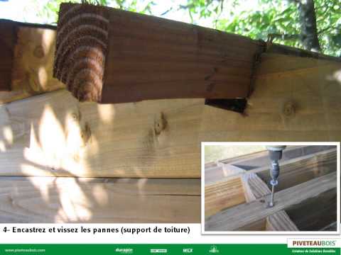 Piveteau bois montage - Confectionner son abri de jardin en bois à empiler