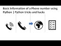 Basic Information of a phone number using Python | Python tricks and hacks