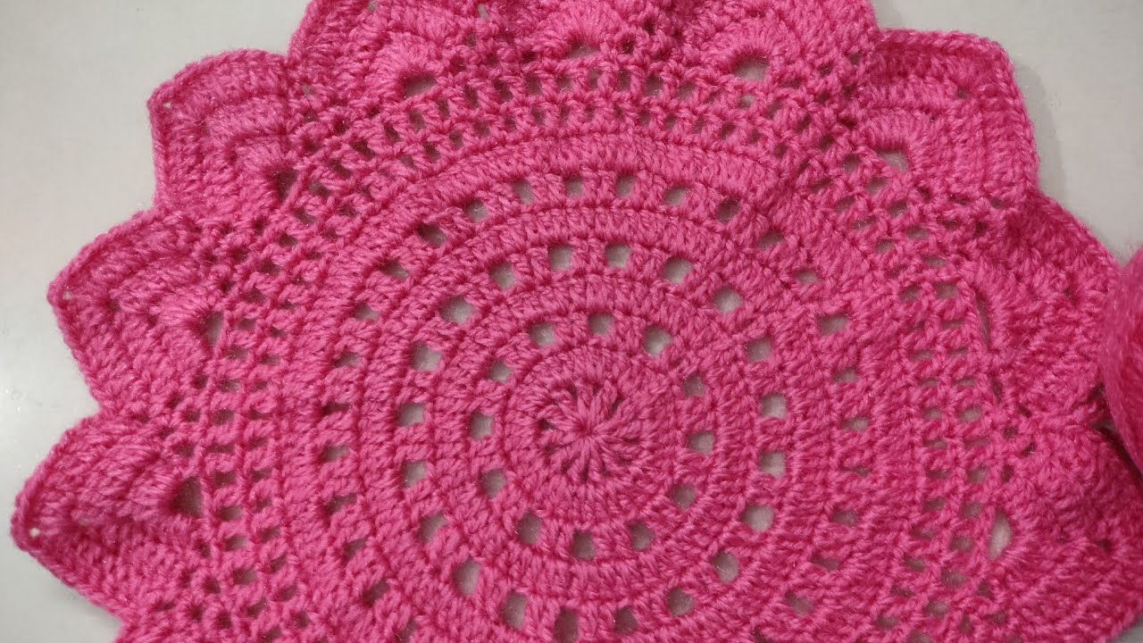 Crochet Flower Place Mat, Doily, Pot Holder , Table Centre Piece, Very