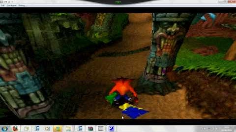 Crash Bandicoot running on pSX Emulator