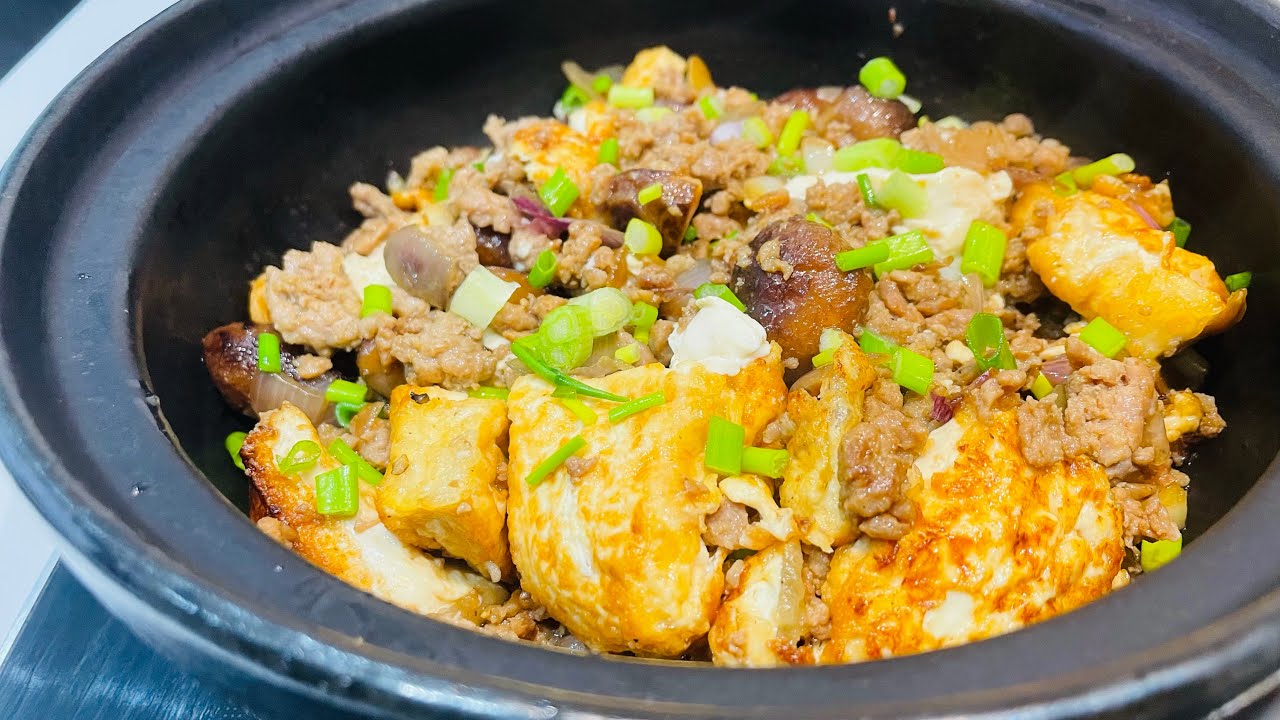 STIR FRY MINCED PORK WITH TOFU AND MUSHROOM YouTube