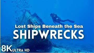Underwater Shipwrecks 8K  Sunken Ships, Deep Ocean Mystery & Relaxing Music