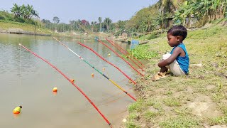 Best Hook fishing 2022✅traditional Boy catching fish by fish hook in beautiful nature🥰🥰Part-11