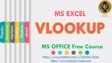 #30 MS EXCEL VLOOKUP Function Use | MS Office Course | TechView Team