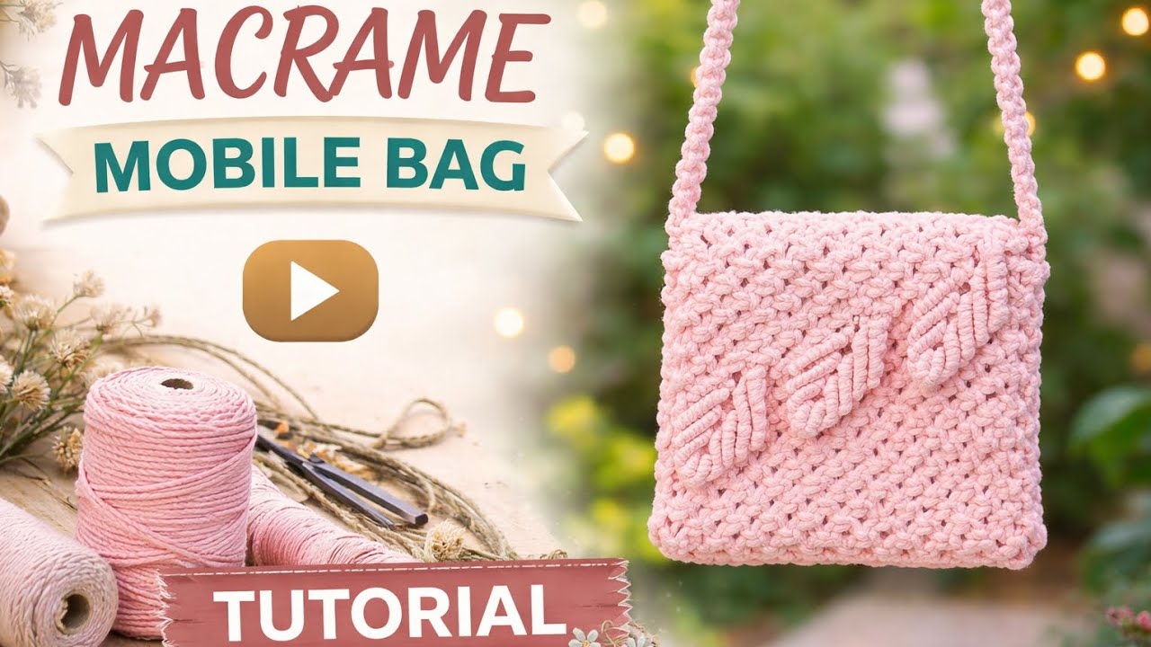💕Macrame Mobile Bag Tutorial | Easy & Stylish Handmade PhoneSlingBag💕#MacrameMobileBag#Macrame#viral